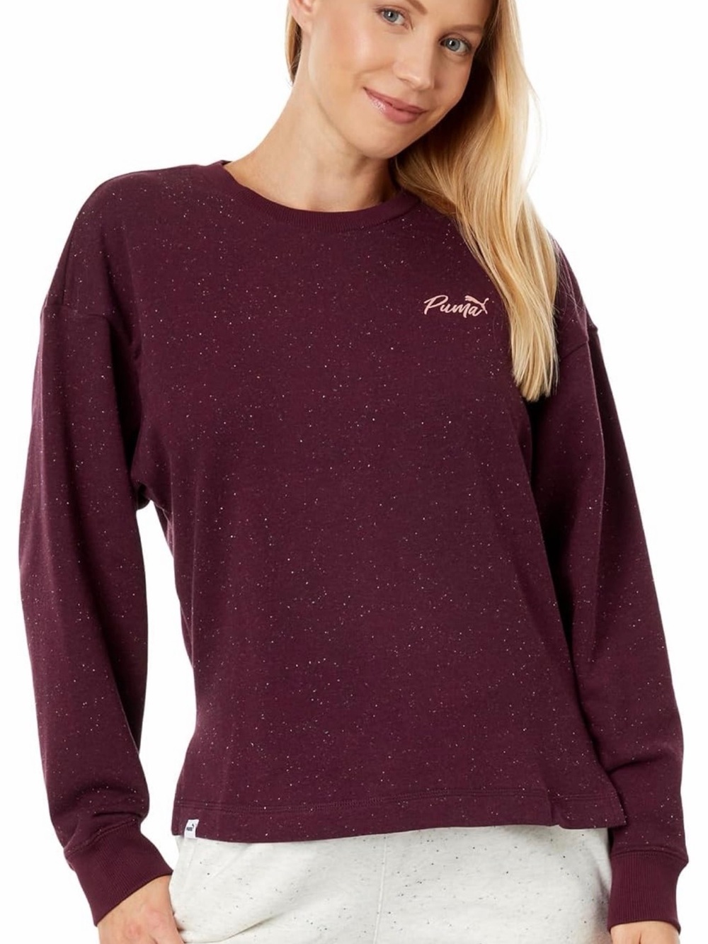 Puma Women’s Plum Speckled Pullover Sweatshirt